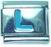 Light blue letter L - Italian charm - Click Image to Close